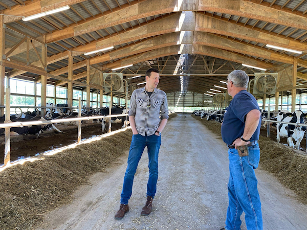 Josh visiting ​​McMahon's EZ Acres in Homer