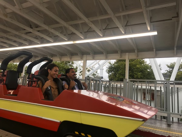 John and his daughter bravely riding roller coasters in Ocean City, MD.