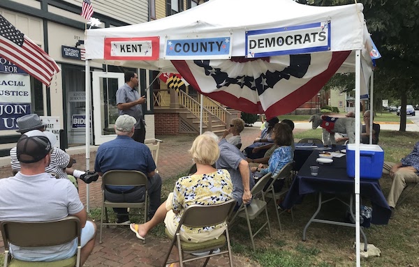 John speaking to Democrats in Kent County.