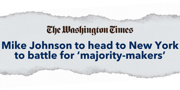 "Mike Johnson to head to New York to battle for "majority-makers" -The Washington Times