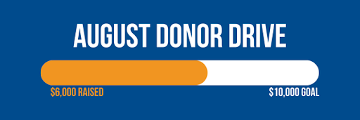 August Donor Drive Goal Progress