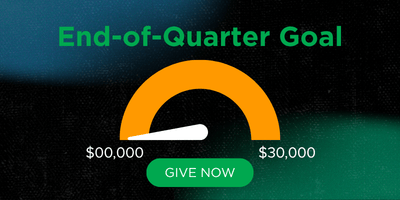 End of Quarter Goal - Almost at $30,000. Give now!