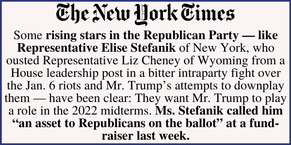 Stefanik calls Trump an asset to the Republicans