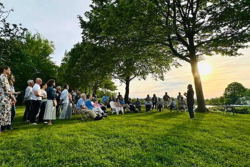 Picture of Stefany Shaheen with supporters.