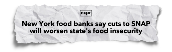 NCPR: New York food banks say cuts to SNAP will worsen state's food insecurity