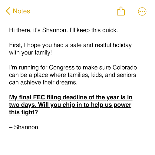 My final FEC filing deadline of the year is in two days. Will you chip in to help us power this fight?