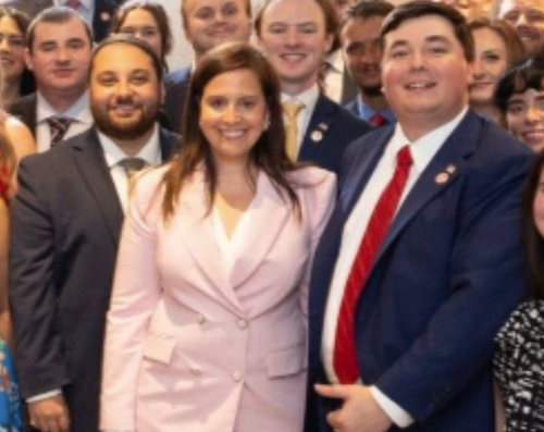 Picture of Elise Stefanik with one of the Young Republicans in the groupchat