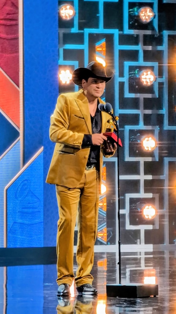 Bobby Pulido Onstage with Latin GRAMMY Award