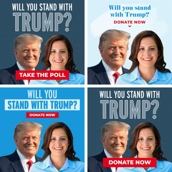 Elise Stefanik Ads with Trump: "Will you stand with Trump?"