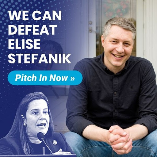 Image of Matt Putorti with text "We Can Defeat Elise Stefanik"