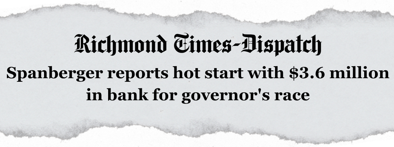 Richmond Times Dispatch: Spanberger reports hot start with $3.6 million in bank for governor's race