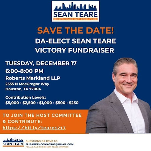 Save the Date! DA-Elect Sean Teare Victory Fundraiser