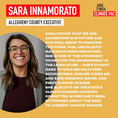 Sara knows that we are sacrificing our future and our well-being to maintain the fossil fuel and plastic manufacturing industries. She is one of the strongest voices for the environment in the legislature – she's fought hard to hold big polluters accountable, ensure clean air, and safe drinking water, and fight climate change. She also sits on the state's climate change advisory committee, where she's been outspoken about the need to address climate change.