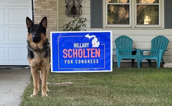 Hillary Scholten for Congress yard sign