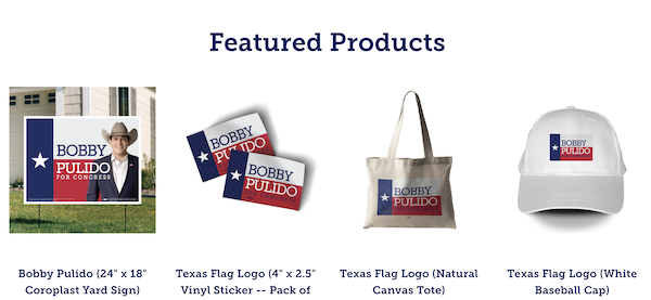 Screenshot from Bobby's merch store now online