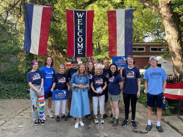 Caption: Hillary and Democracy Summer interns. 