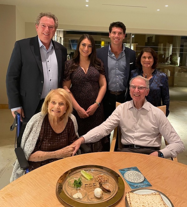 Sara Jacobs & family at a Passover Seder