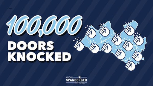 100,000 doors knocked graphic