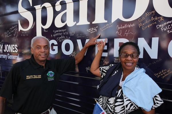 Supporters of Abigail Spanberger on Bus Tour