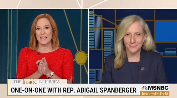 Screenshot of Abigail's interview with Jen Psaki