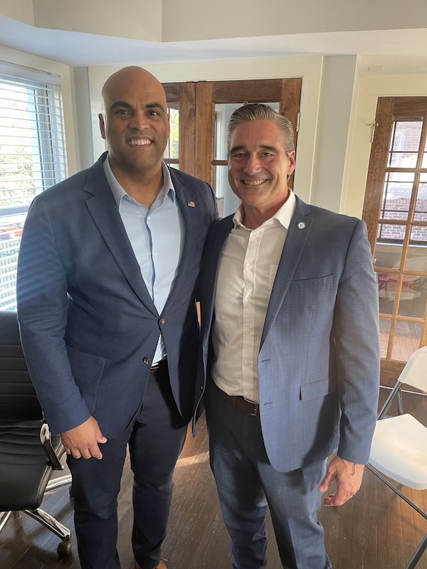 Colin Allred + Sean Teare at a fundraiser