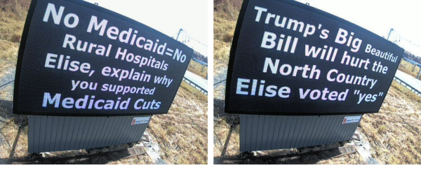 Sign: No Medicaid = No Rural Hospitals - Elise, explain why you supported Medicaid cuts