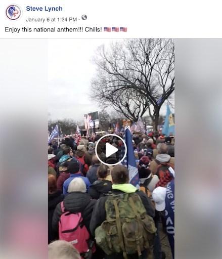 Steve Lynch FB Live Video at the insurrection