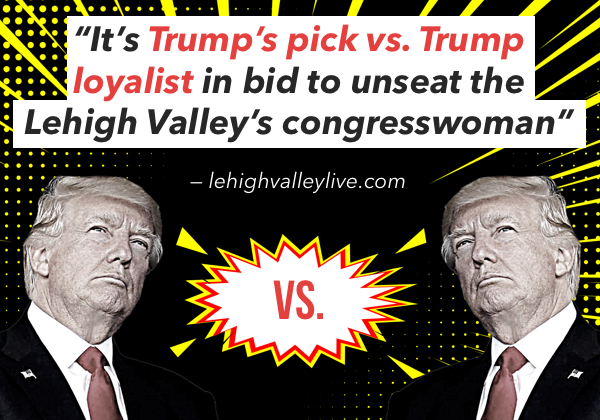 “It’s Trump’s pick vs. Trump loyalist in bid to unseat the Lehigh Valley’s congresswoman”  - lehighvalleylive.com 