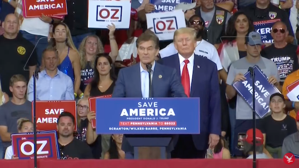 Dr. Oz and Trump at a rally