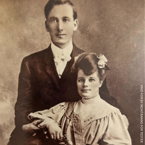 Photo of Jon's grandparents, Arnfred and Christine, on their wedding day in 1905