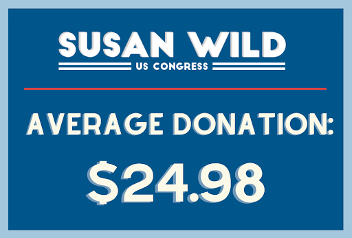 Susan Wild US Congress - Average Donation: $24.98