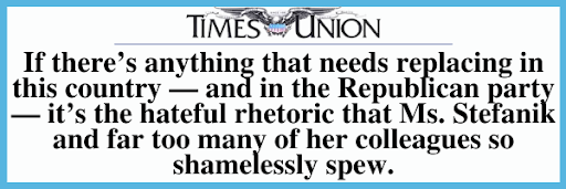 Times Union Headline about Stefanik's "hateful rhetoric"