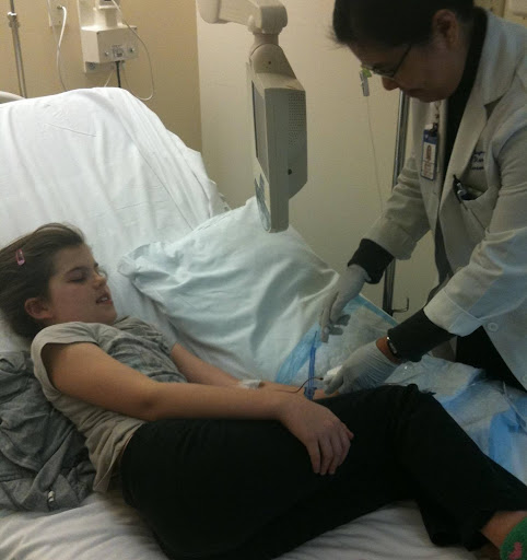 Shaheen's daughter in the hospital getting medical care