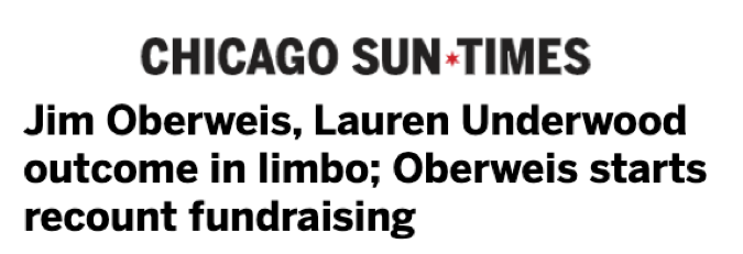 Jim Oberweis, Lauren Underwood outcome in limbo; Oberwies starts recount fundraising