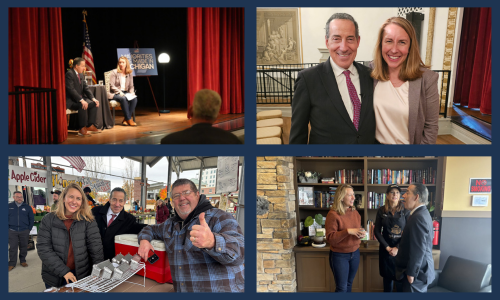 Photo collage of Hillary and Jamie