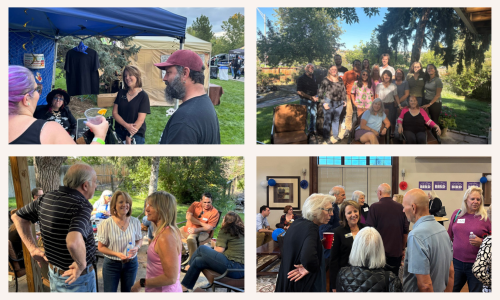 Photo collage of Shannon at campaign stops