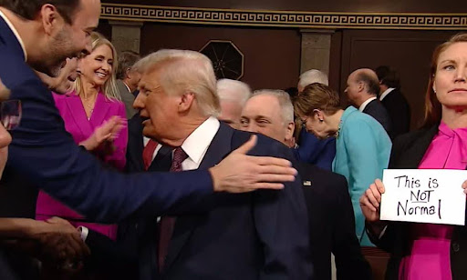 Donald Trump in Congress with a “This is NOT normal.”