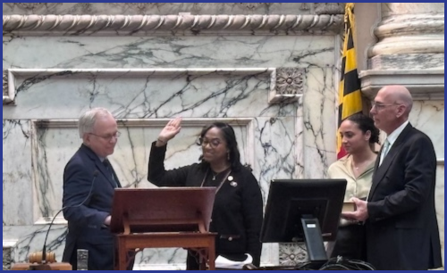 Joseline Peña-Melnyk being sworn in