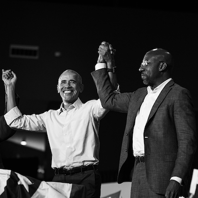 Image of President Obama and Sen. Warnock