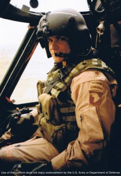 Fred Wellman as an aviator in the Army
