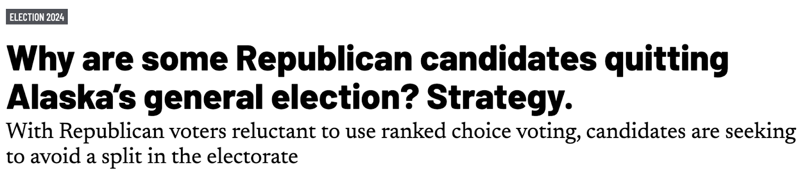 "Why are some Republican candidates quitting Alaska's general election? Strategy."