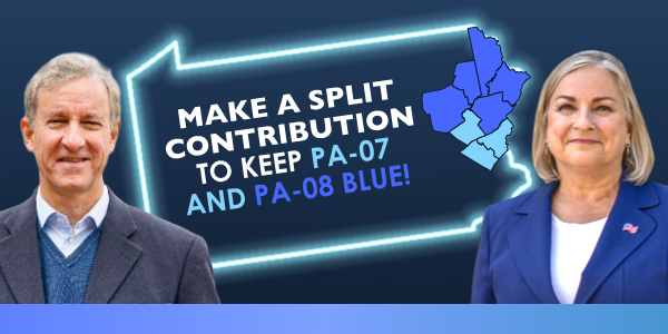 Make a split contribution to keep PA-07 and PA-08 blue!